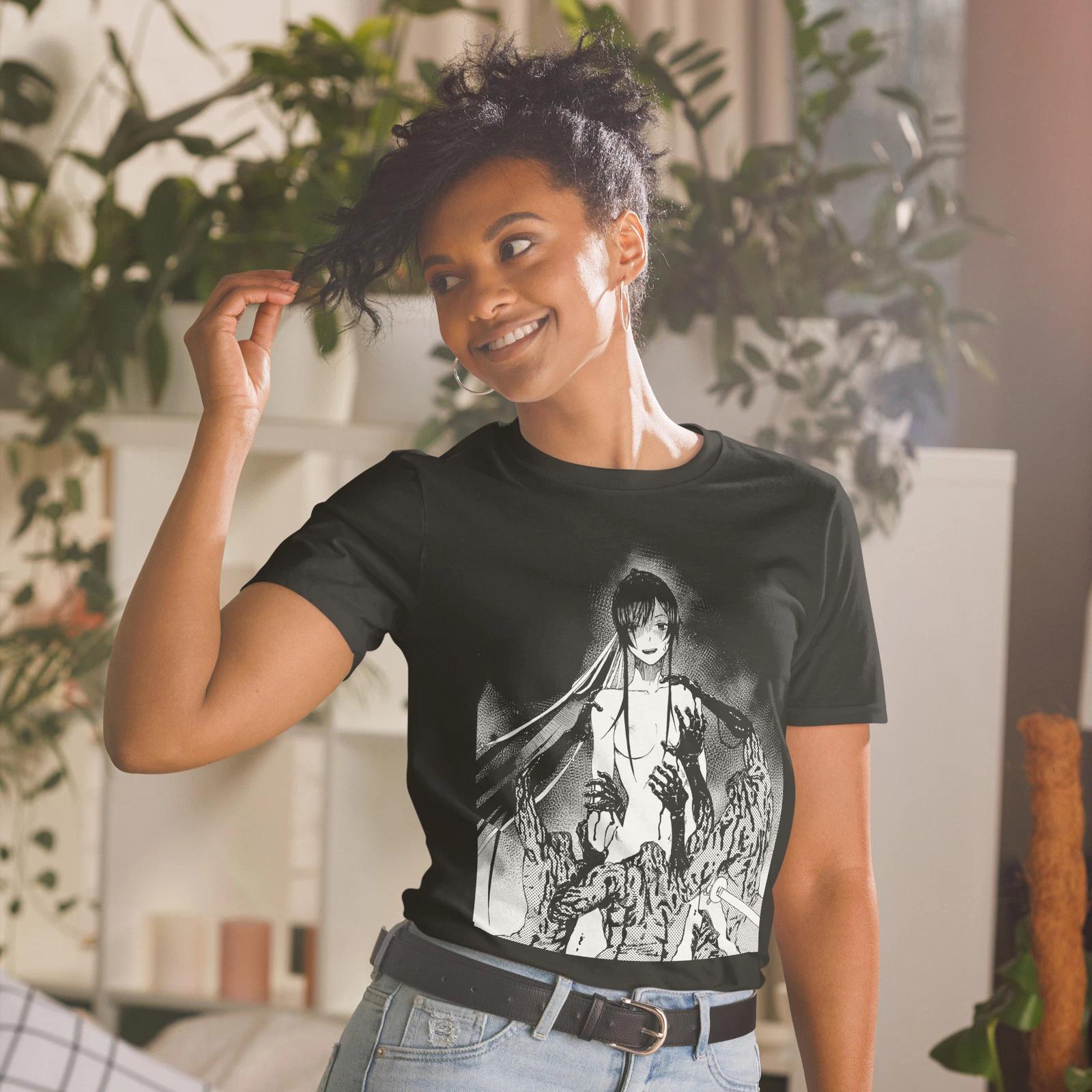 Anime Girl Zombies Horror Monsters Creepy Short-Sleeve Unisex T-Shirt XL