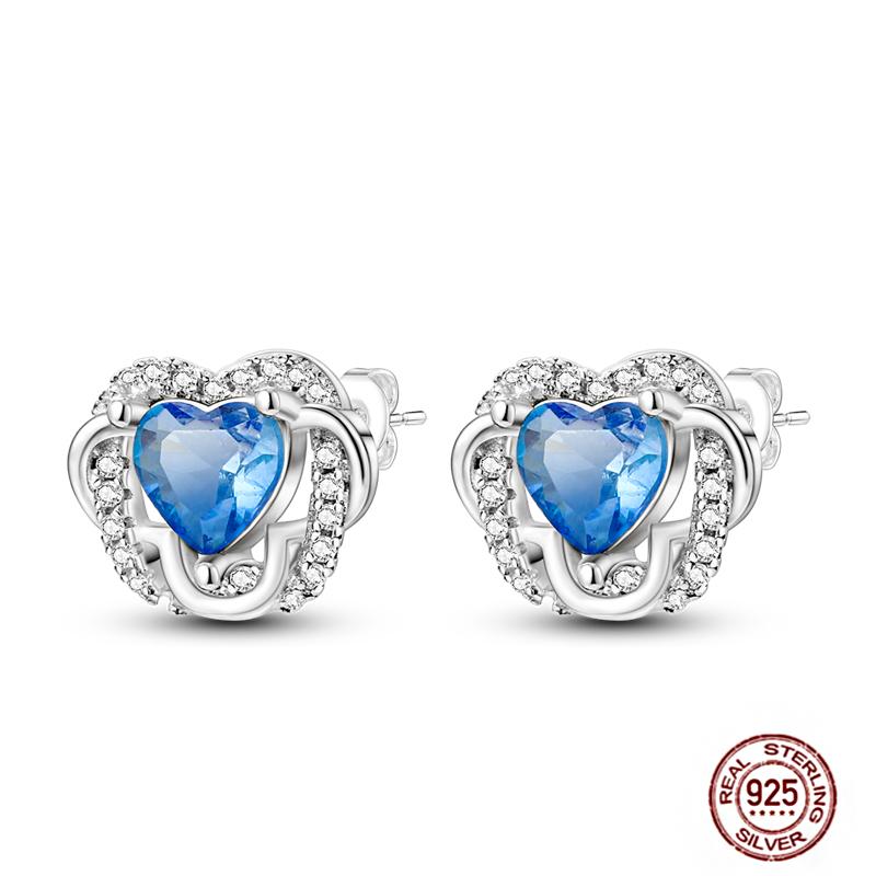 Hoop Earrings for Women Sparkling Pave CZ Heart-shaped Series Round Love Fit Original Wedding Drop Earring Jewelry