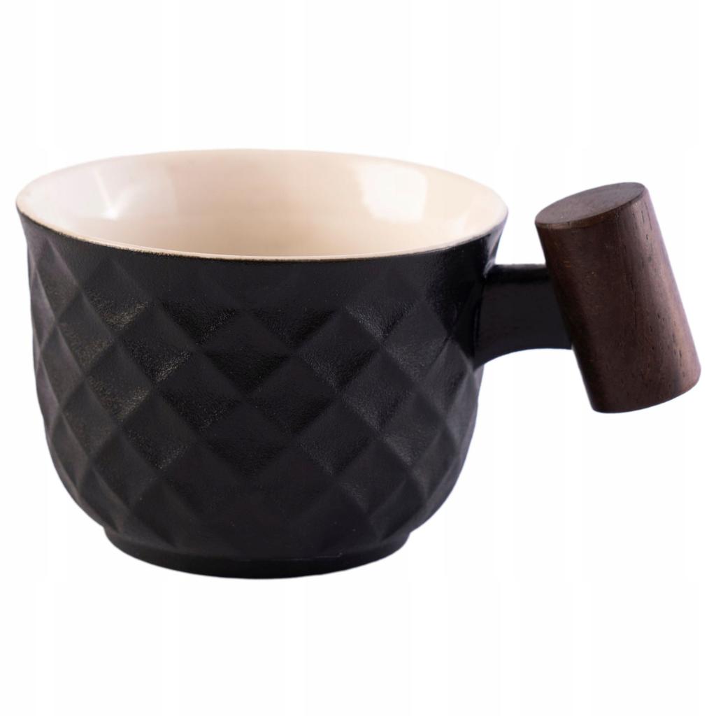 Filiżanka Porcelanowa 180 Ml Do Herbaty I Kawy Nowoczesna Czarna