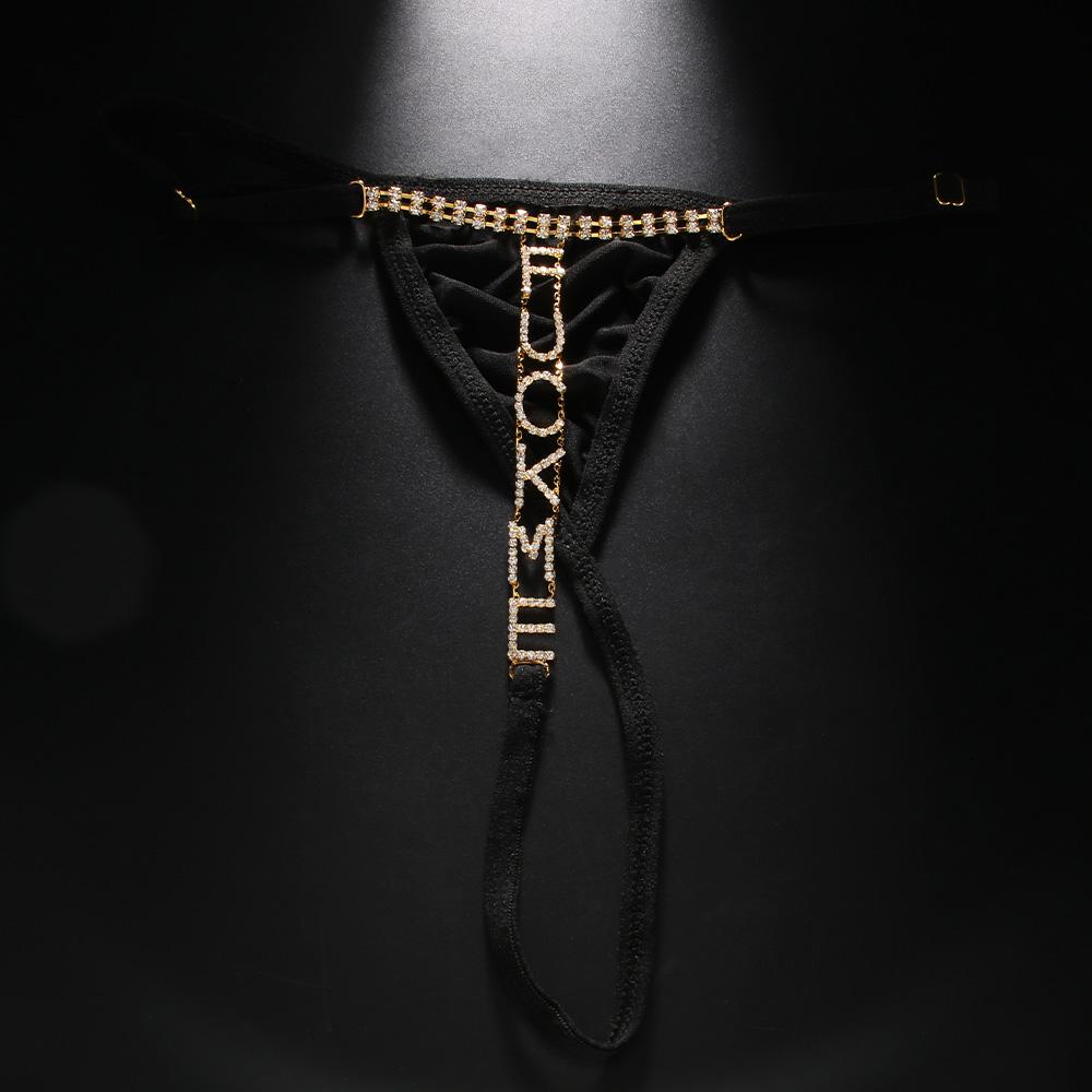 Sexy Blumen-Kristall-Tanga-Bikini-Höschen-Schmuck für Frauen, Stretch-Seil, Strass-Tanga-Rücken-Höschen, Körperschmuck
