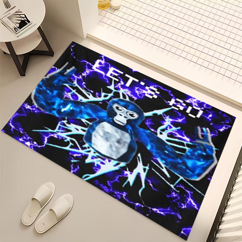 1pc Gorilla Tag Print Area Rug - Soft, Washable Non-Slip Indoor Mat, Living Room, Home Office Decorative Rug,Office Decorative