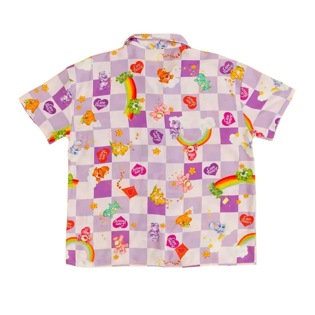 Care Bears Unisex Adult Checked Button Front Short-Sleeved Shirt