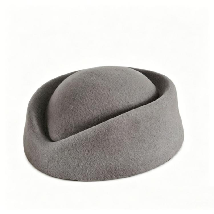 Classical French Flight Attendant Hat Polyester Stewardess Costume Accessoris Women Winter Fashion Headwear
