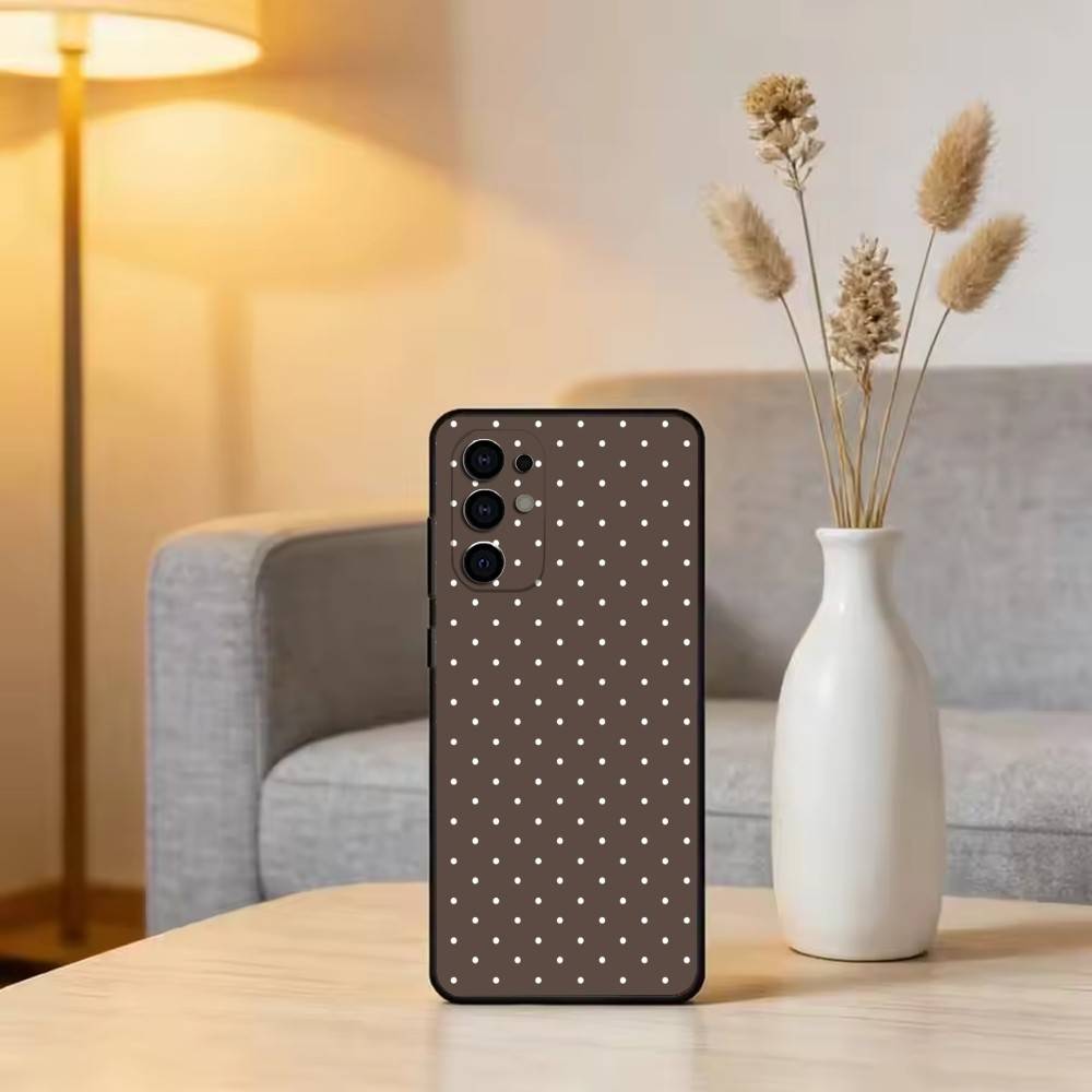 Classic Polka Dot Phone Case For Samsung S25,S24,S21,S22,S23,S30,Ultra,S20,Plus,Fe,Lite,Note,10,Black Cover