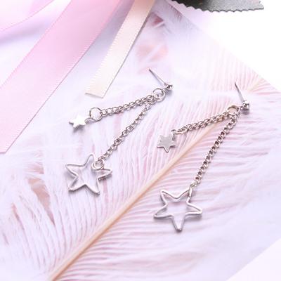 Simple Five-pointed Star Fringed Earrings, Versatile Earrings, Girl Jewelry, Exquisite
