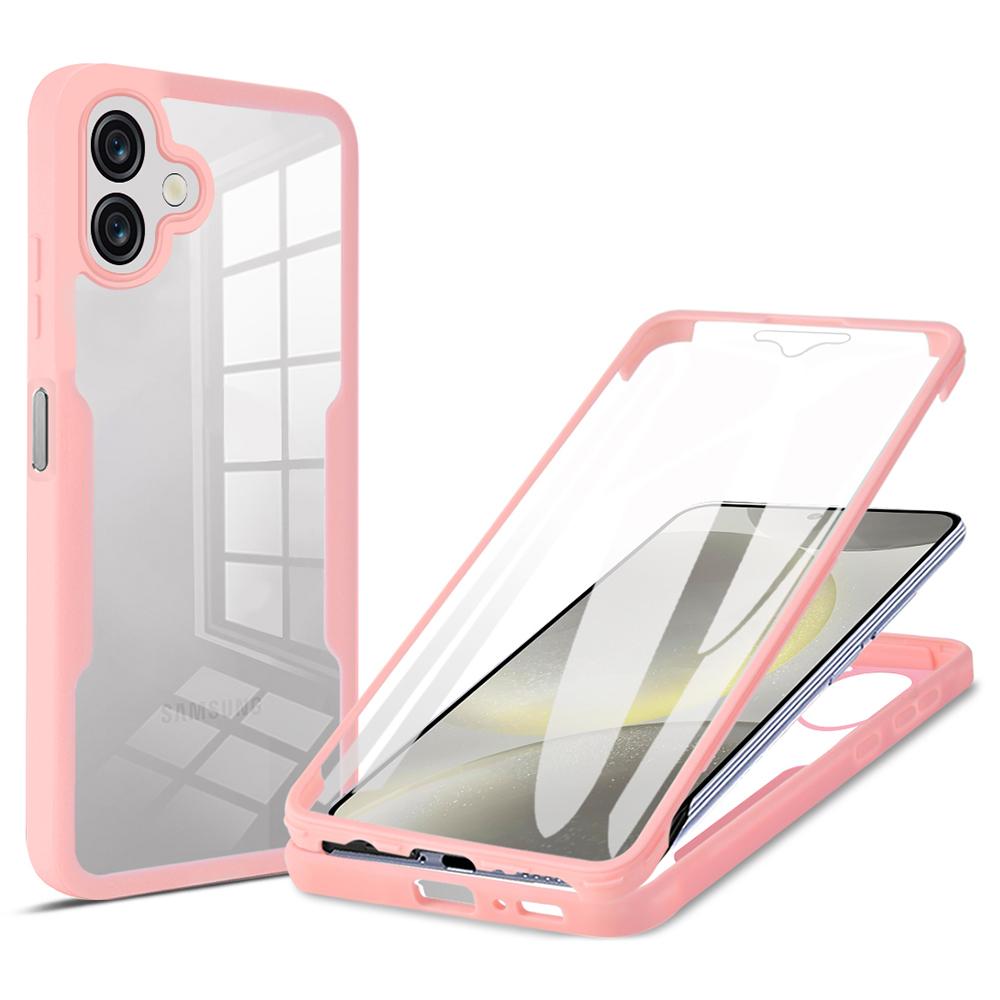 

For Samsung Galaxy A05 4G Case Acrylic+TPU Clear Phone Cover with PET Screen Film Pink
