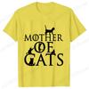 Mother of Cats Design Women Tshirt Tops Short Sleeve O Neck Women Tshirt Ladies Fashion Tee Shirt Tops Clothes Camisetas Mujer