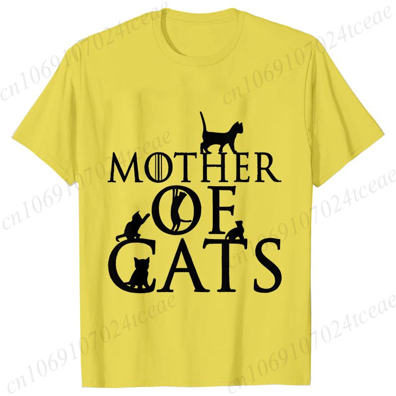 Mother of Cats Design Women Tshirt Tops Short Sleeve O Neck Women Tshirt Ladies Fashion Tee Shirt Tops Clothes Camisetas Mujer