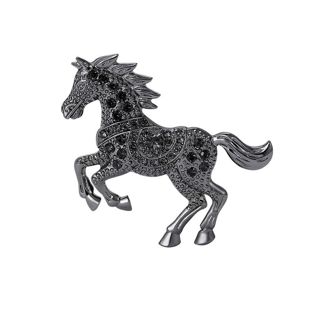 Gift Rhinestone Running Horse Brooch Traditional Vintage Zodiac Animal Badge Retro Brooch Pins Cultural Art