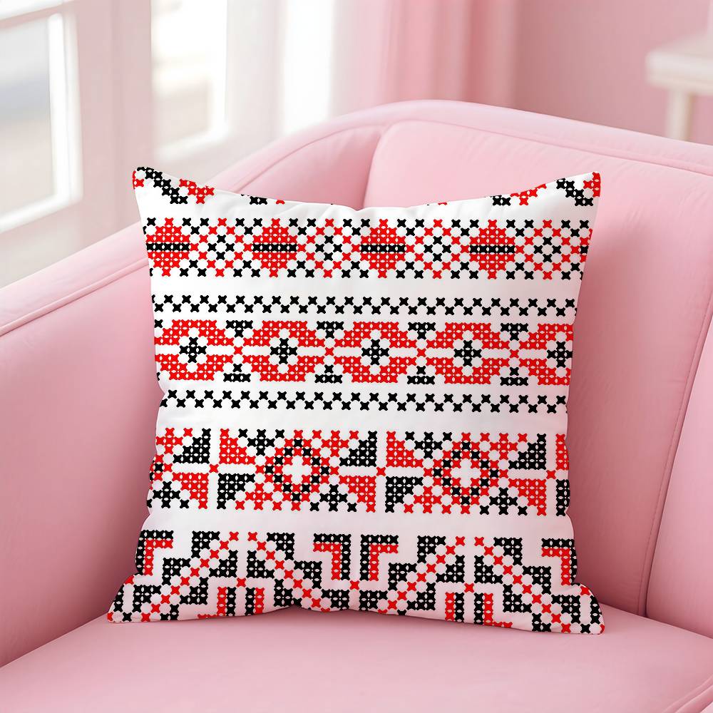 

Russian-style pattern Pillow Case Printed Pillowcase for Living Room Sofa Cushion Cover & Bedroom Decor 12x12Inch