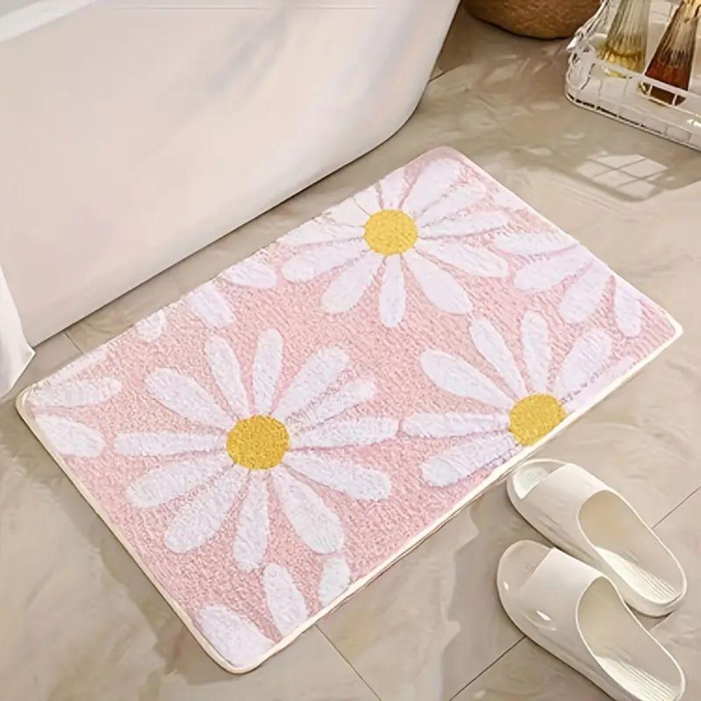 Cute Baby Daisies Bathroom Floor Mat, Soft and Slip-resistant Entry Door Mat, Bedroom Carpet, Home Decoration