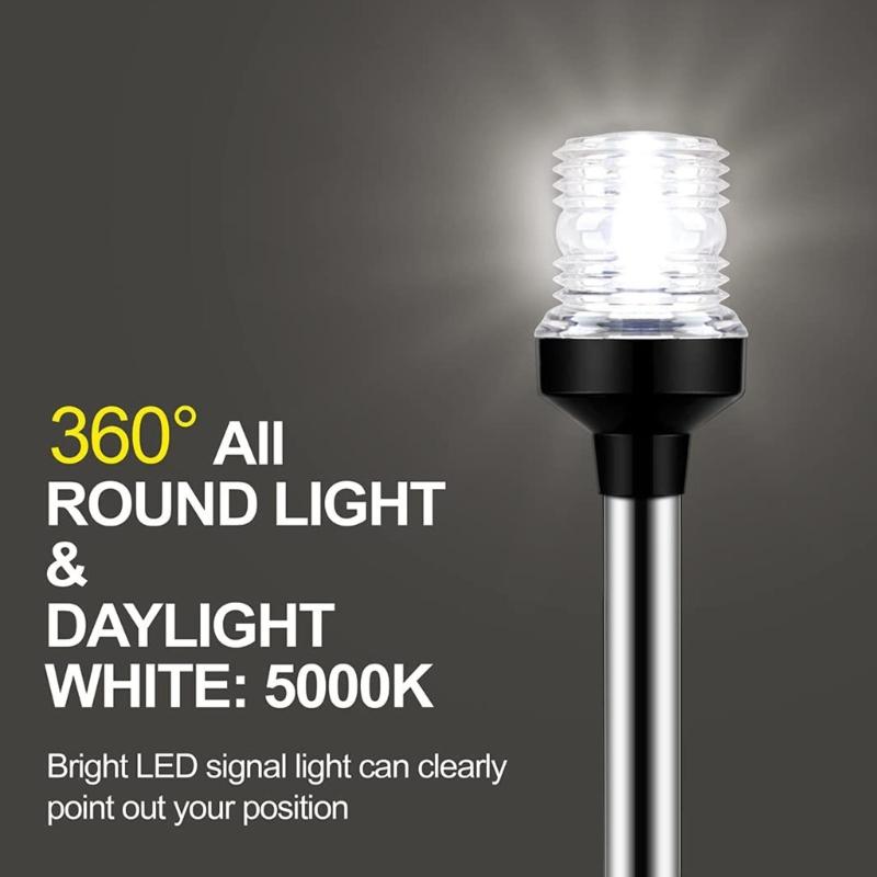 180 Degree Adjustable Marine LED Navigation Light IP67 Waterproof Stainless Steel for Vessels Yachts Boats Night Sailing