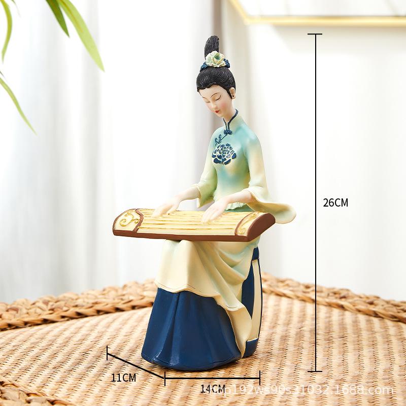 Elegant Retro Chinese Art Decor: Ladies' Ancient Figures for Living Room and Porch