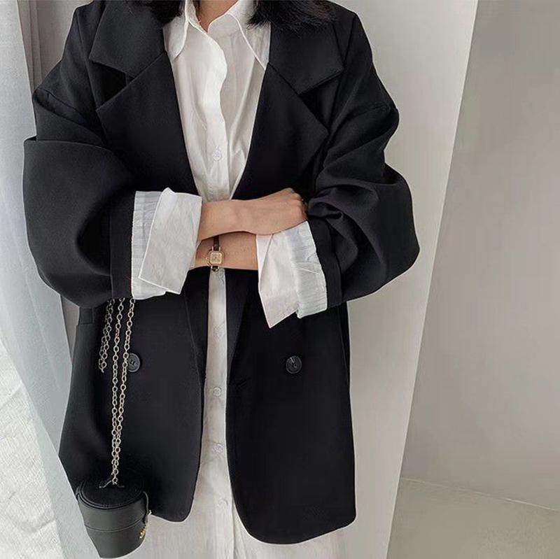 Chaqueta de traje pequeña para mujer, moda de estilo coreano, estilo universitario holgado