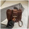 Niche fringed bag women's 2025 new high-end versatile suede shoulder messenger bag casual retro commuter bag