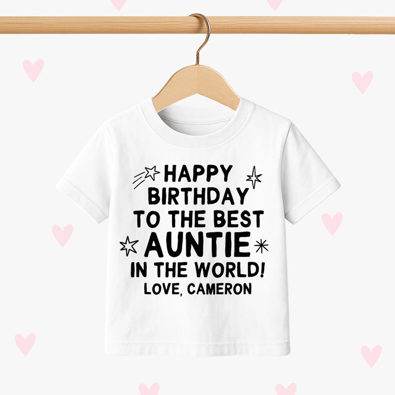 Aunty Birthday Kids T-shirt, Niece Nephew Party Outfit, Personalized Birthday Gifts 140