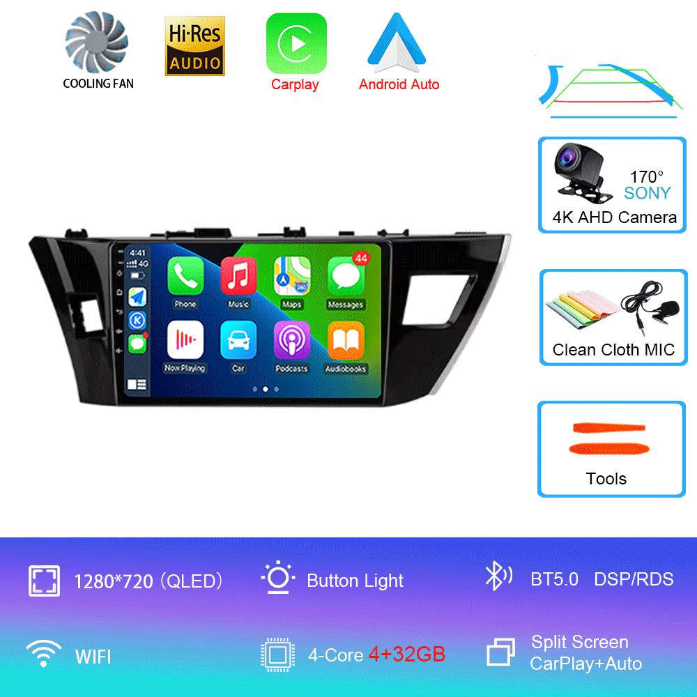 For Toyota Corolla Ralink 2013 2014 2015 2016 4G Android 14 Car Stereo Radio Multimedia Video Player Navigation GPS 2Din