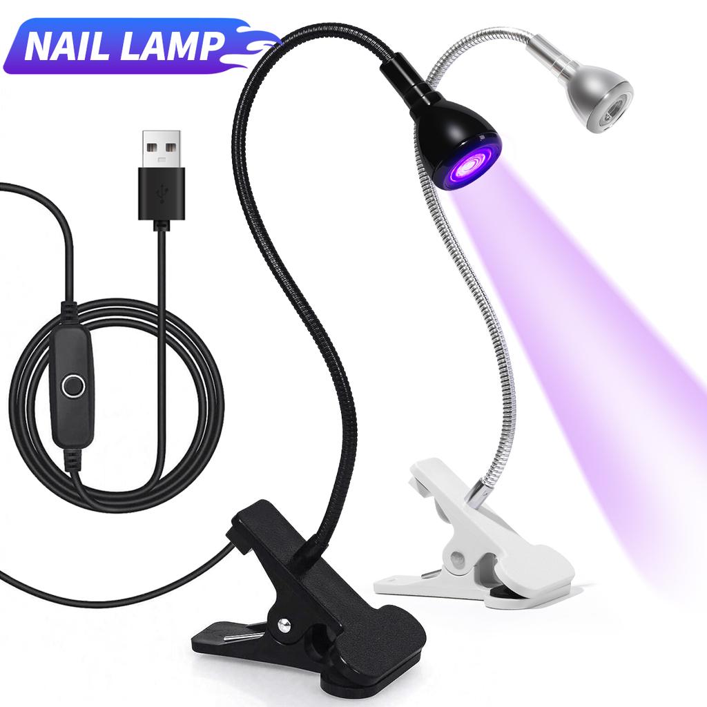 YIKOOLIN 3W UV/LED ltraviolet Phone Glue Curing Lamp USB Portable Clamp Flexible 360 ° Desk Lamps Plug and Play