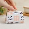 Cartoon Cat Coin Purse, Women Cute Kitten Change Purse, Kiss Lock Small Purse for Coins Cards Folded Cash