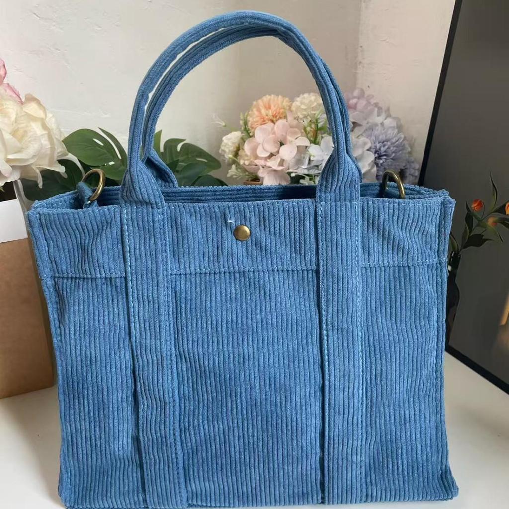 Damen Retro Cord Canvas Handtasche - Schulter- & Umhängetasche mit großer Kapazität