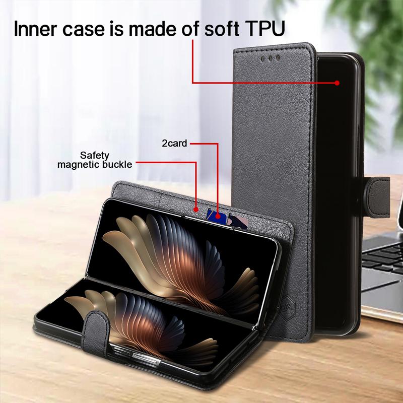 Wallet Phone Case For Samsung Galaxy Z Fold7 Card Holder Stand Shockproof Cloudy  PU Leather Cover For Z Fold 6 5 3 4 Funda