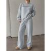 Graphic Print 2pcs Set, Crew Neck Sweatshirt & Pants, Women's Clothing
