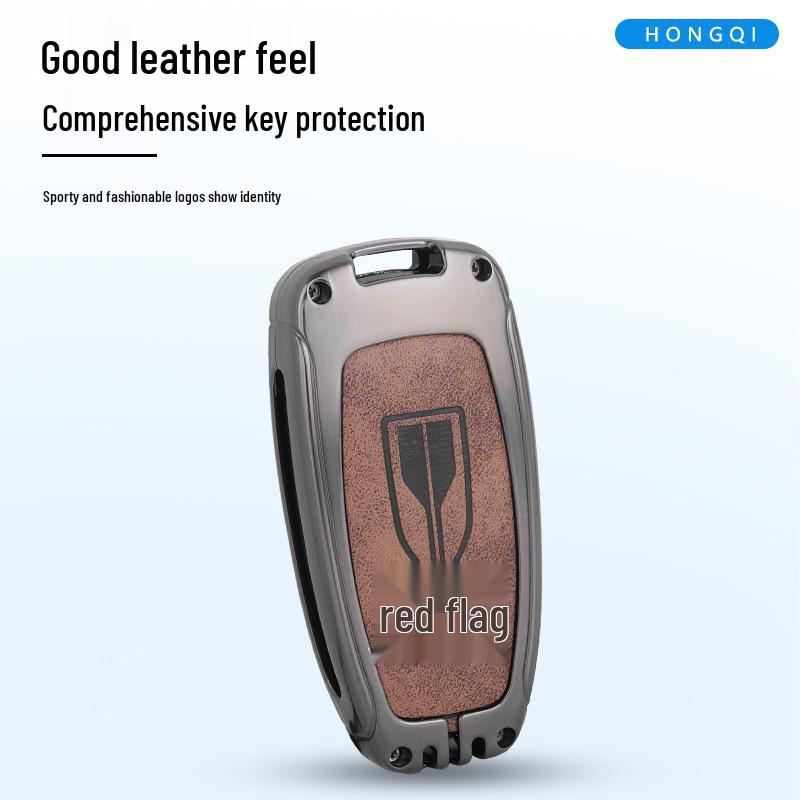 Hongqi H5/H9 Key Cover: EHS9 Metal Car Key Shell with Buckle for Men.
