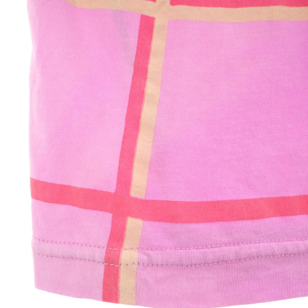 MICKEY UNLIMITED Check Pattern Short Sleeve T-shirt F Pink Women Used