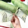2pcs Deco Mesh Wreath Supplies Mesh for Wreath Poly Mesh Ribbon Metallic Border Stripe Emerald Swags Bows Wrapping and Decorating