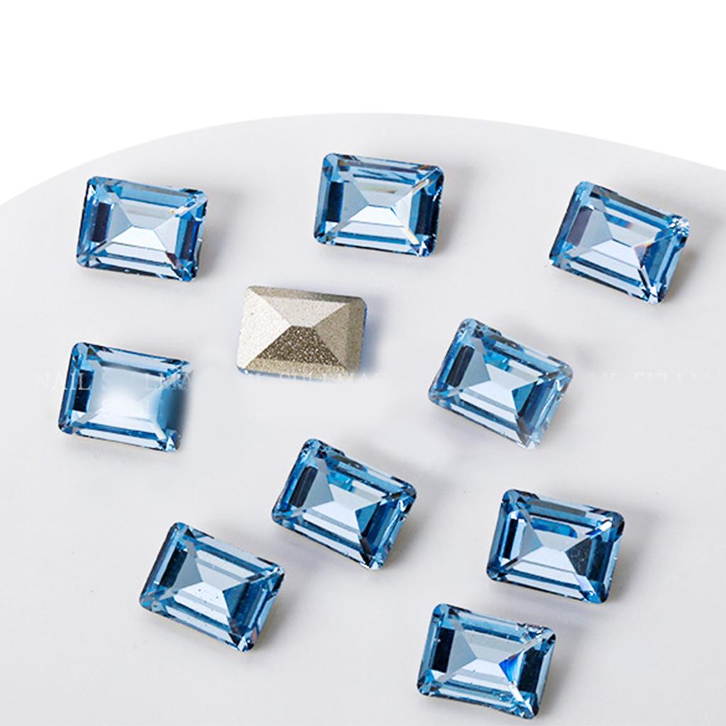 10Pcs Nail Crystals 3D Nail Art Rhinestones Pointed Back Charms Gems Stones for Nails Decorations Makeup Clothes Shoes