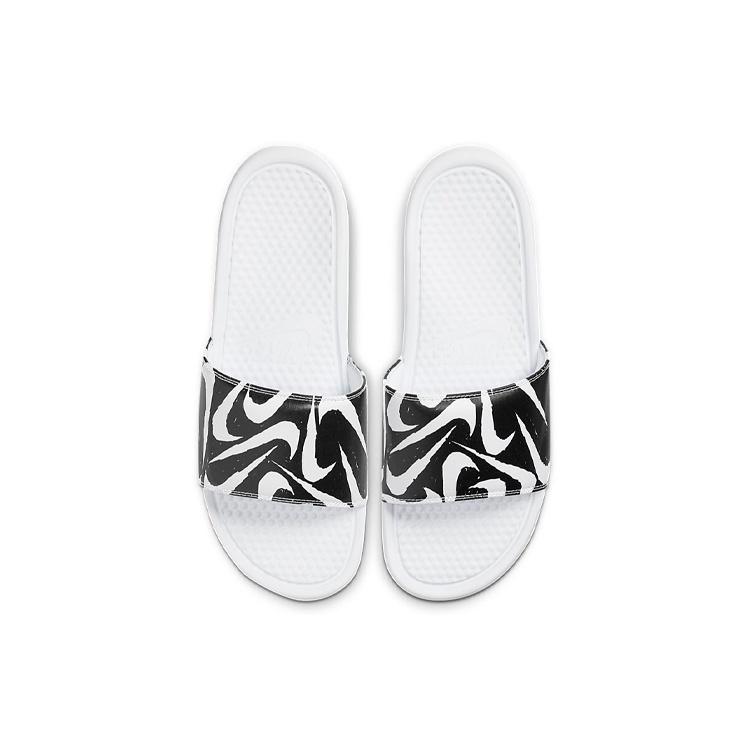 Nike Benassi JDI Print Slide 'White Black Swoosh' Men's 631261-106