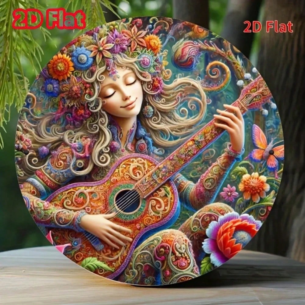 

Vintage Guitar Metal Tin Sign Floral Decor Wall Art Garage Bar Cafe 20x20 різнокольоровий