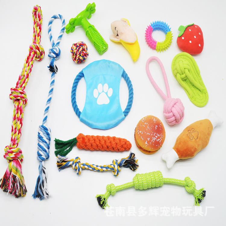 Manufacturer Rope Plush Indestructible Dog Chew Toys Set
