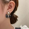 Cute Pearl Bowknot Colorful Polka Dots Bowknot Drop Pendant Earrings for Women Girls Party Dating Wedding Jewelry Accessories