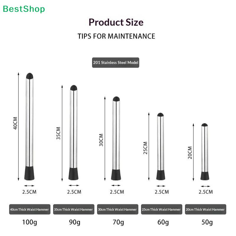 Stainless Steel Crushed Ice Hammer Multifunctional Popsicle Sticks Cocktail Swizzle Stick Fruit Lemon Muddle Pestle Bar Tools