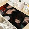 Gaming Mouse Pad with Antislip Base and Stitched EdgesBlack  White Horror Manga Girl Print Desk Mat for PC Laptop Gaming