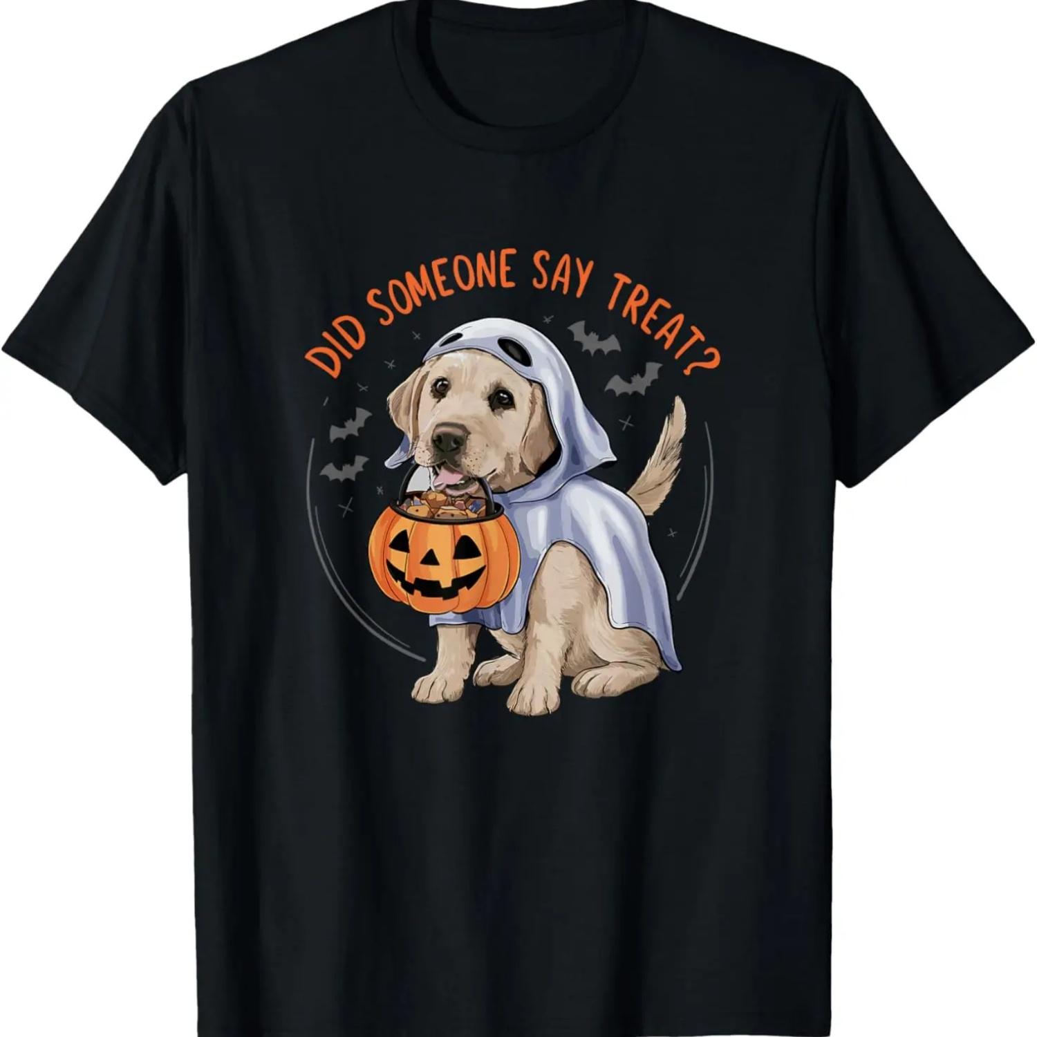 Ghost Labrador Puppy Treats Halloween Labrador Dog T-Shirt S
