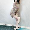 Summer Cotton Silk Polka Dot Slimming Over-the-Knee Pants
