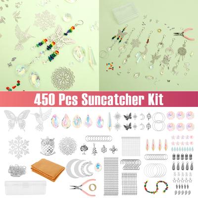 Kit Apanhador de Sol 450 Peças Pendurar Criativo Kit Apanhador de Sol Artesanato de Cristal DIY Decoração Interna e Externa para Casa Quarto Escritório