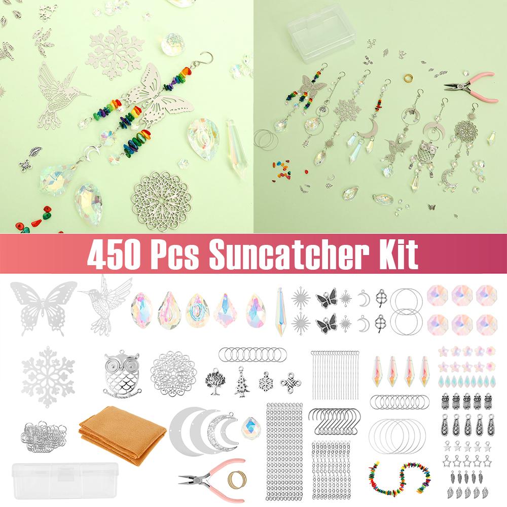 450 Pcs Suncatcher Kit Hanging Creative Sun Catcher Kit DIY Crystal Crafts Indoor and Outdoor Decoration for Home Bedroom Office