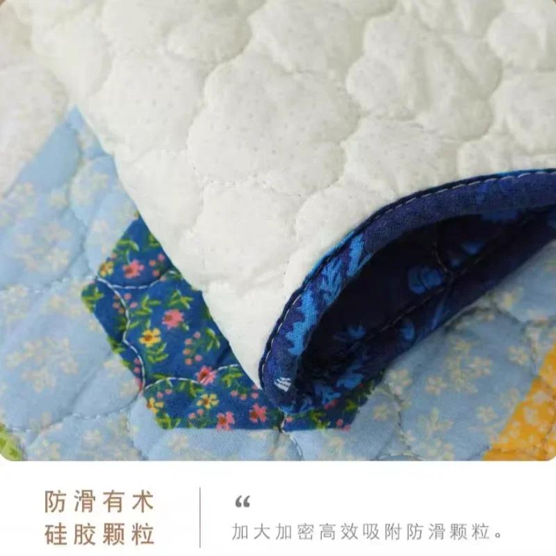 Fresh Countryside Style Couch Mat Cotton Four Seasons Anti Slip Dustproof Cushion Quilted Full Coverage Sofa Cover Cloth Towel