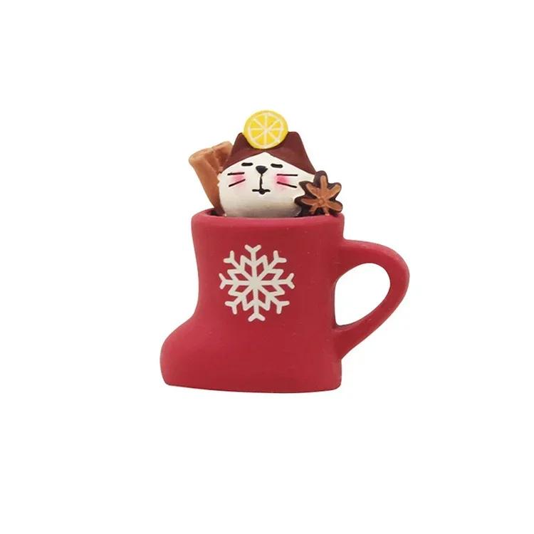 1pc Scene Decoration Christmas Series Bookshelf Decorationt Collectible Home Decoration Garden Resin Craft Toy Bonsai Ornaments