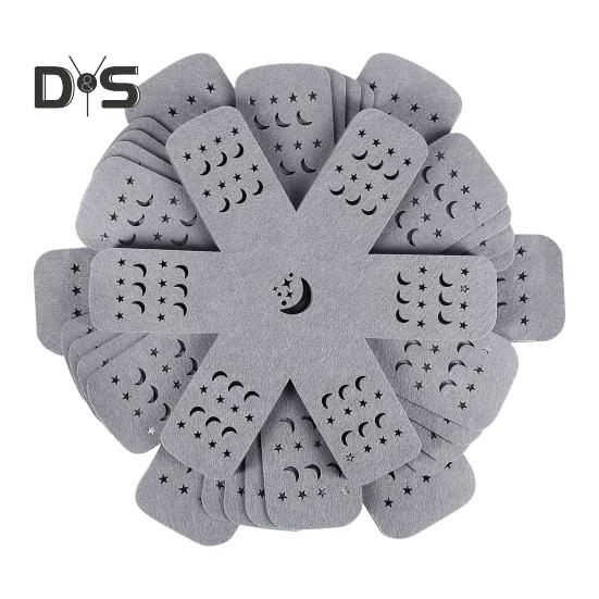 

12 шт. серых защитных ковриков для кастрюль и сковородок, фетровые салфетки, противоскользящие разделители для посуды, декоративные разделители для поддонов в форме цветка 1 Set серый