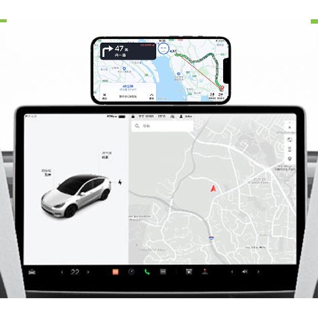 Usynlig sammenleggbar biltelefonholder 15W magnetisk Magsafe Macsafe trådløs lader for Tesla Model 3 YXS BYD Atto