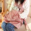Lovely Shoulder Carry Soft Breathable Pet Apron Indoors Indoors Coral Velvet Apron with Pocket Cute Pink/White