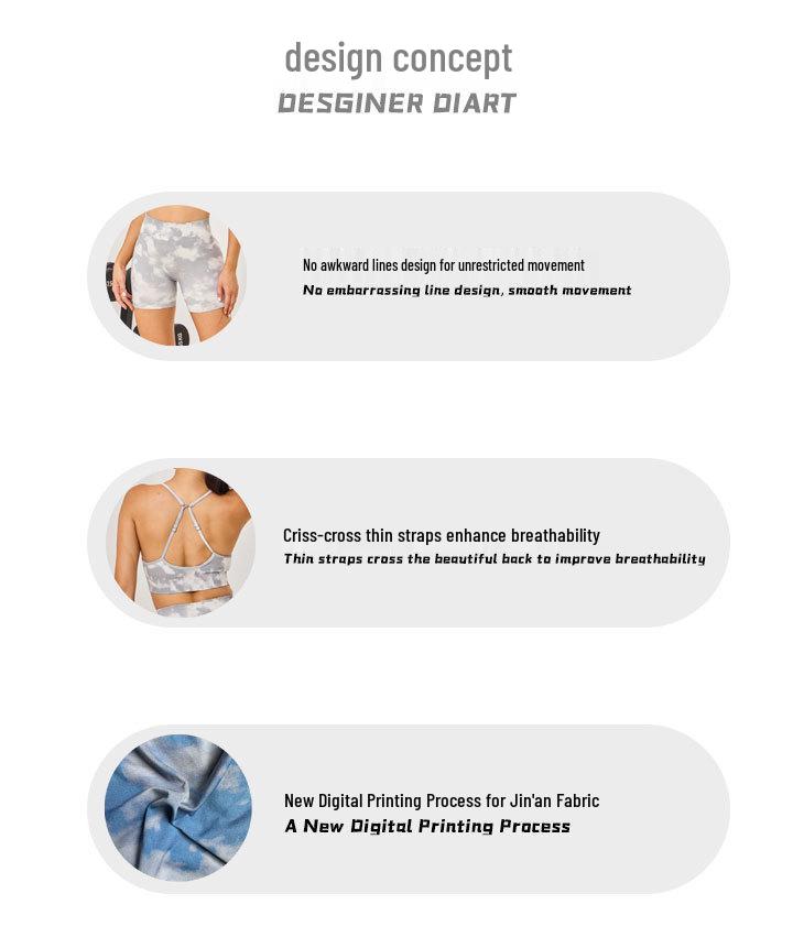 DARCSPORT Women's Seamless Wolf Print Fitness Set (Bra, Shorts, Pants)