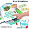 HERSITY Kids Toy Cash Register with Scanner and Microphone, Pretend Play Money Electronic Calculator Realistic Children's Supermarket Cashier Games