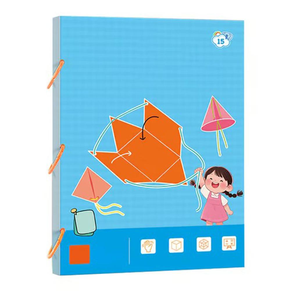 Pull String 3D Geometry Learning Book Childrens DIY Solid Books Solids Geometric Models Space Thinking Training Game