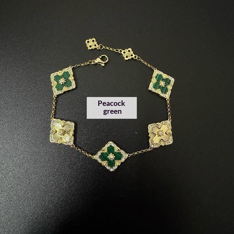 Five-flower Bracelet for Women Four-leaf Clover Bracelet Classy Flower-encrusted Bracelet