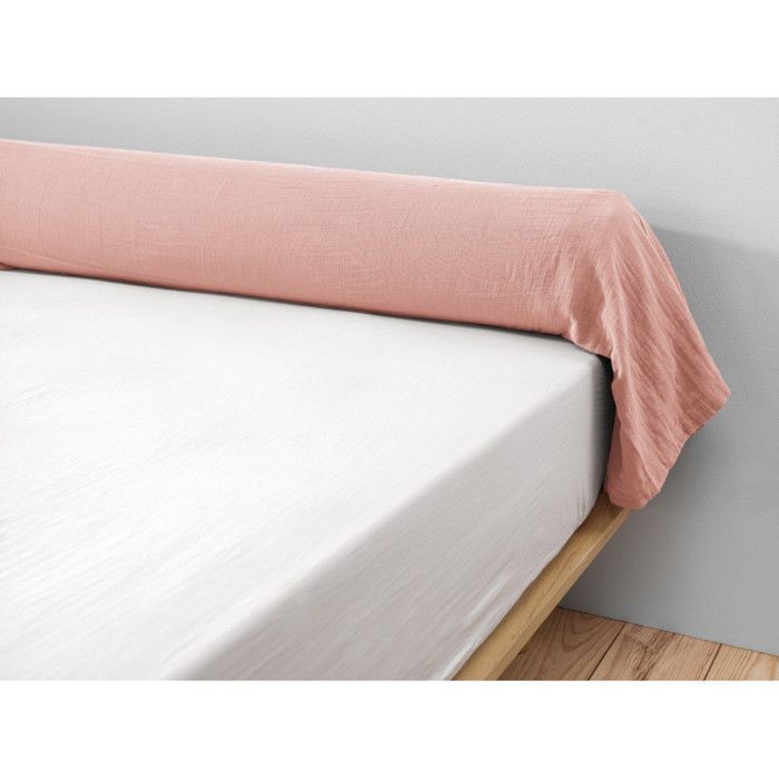 Bolster Case "Gaïa" "Cotton Gauze" - 85x185 - Gaïa Peach Pink